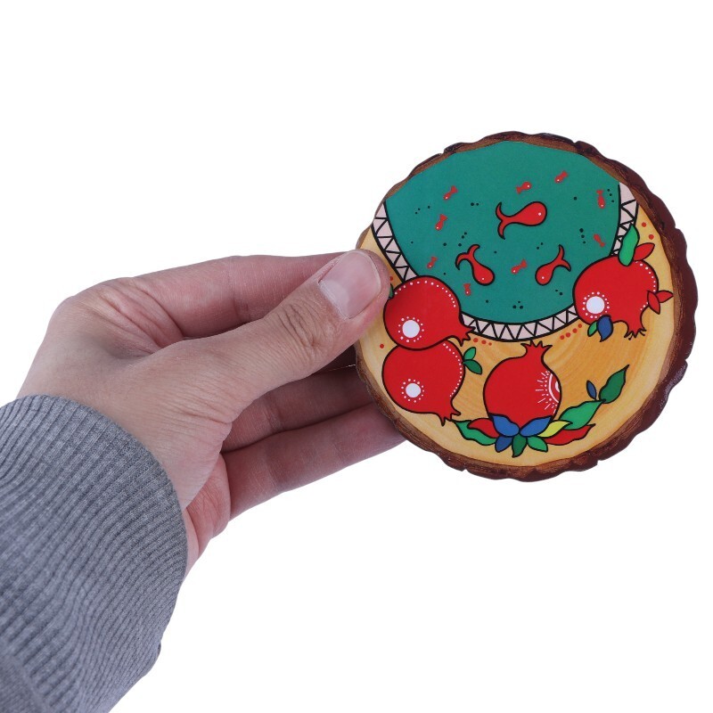 زیر لیوانی چوبی یلدایی طرح درخت رویال