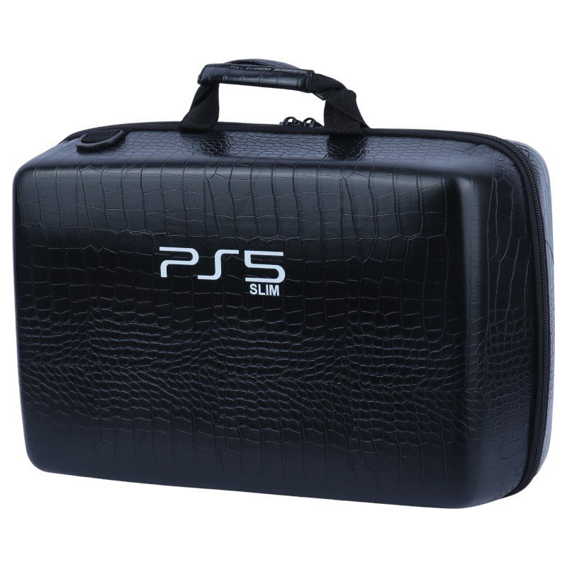 کیف کنسول بازی PS5 Slim چرمی پوست ماری مشکی کد 2