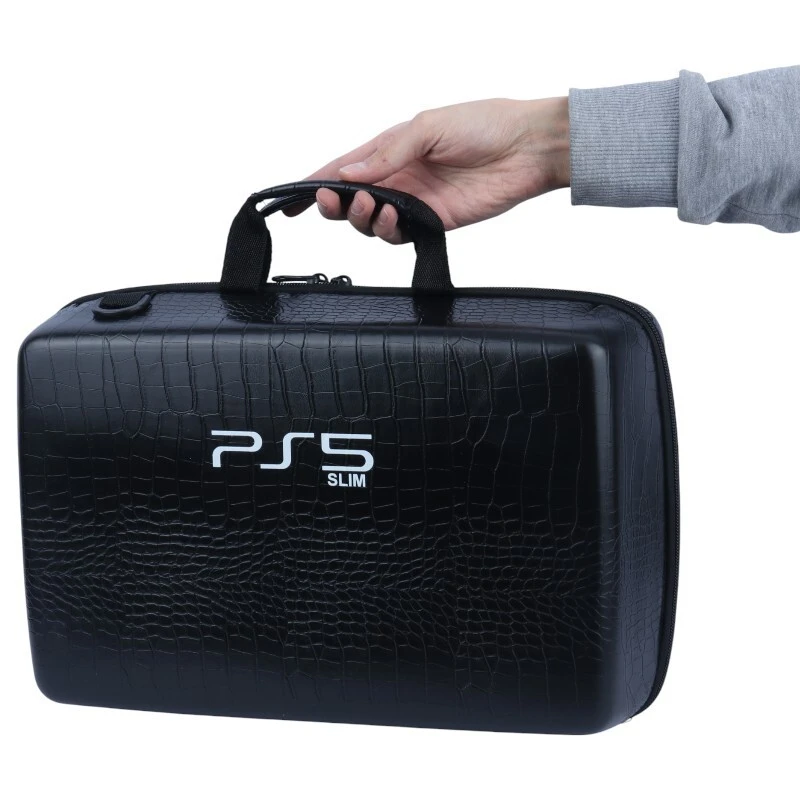 کیف کنسول بازی PS5 Slim چرمی پوست ماری مشکی کد 2