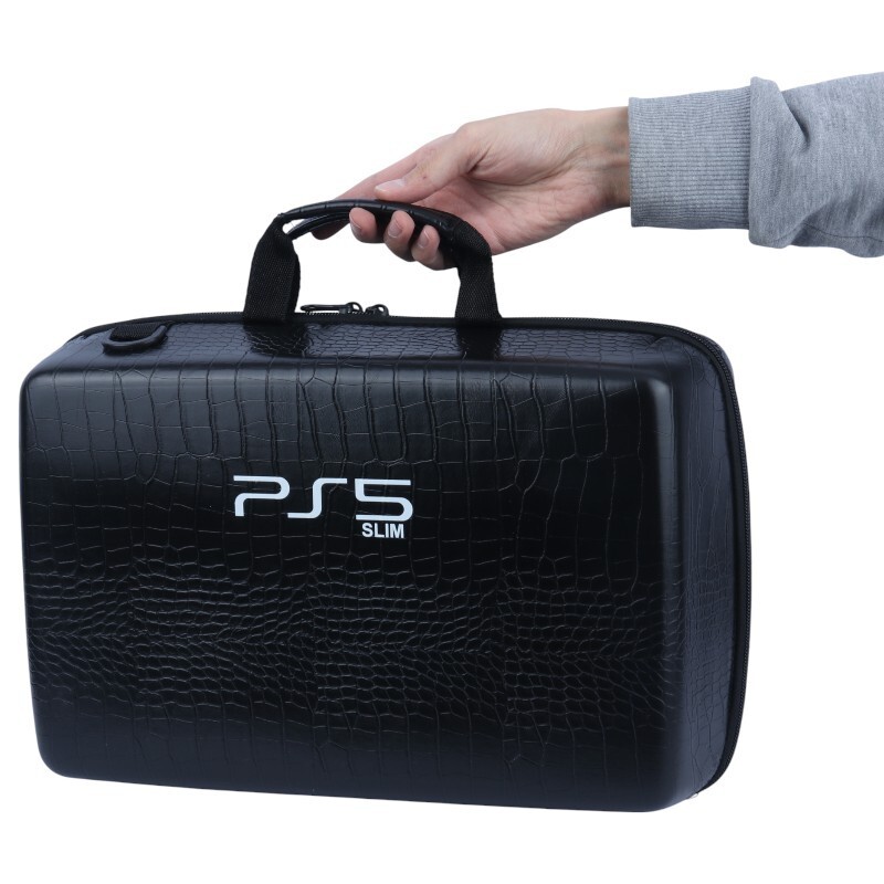 کیف کنسول بازی PS5 Slim چرمی پوست ماری مشکی کد 2