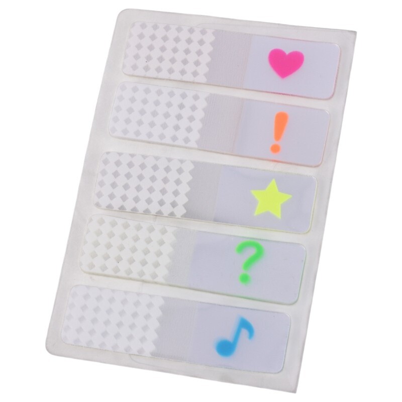 کاغذ یادداشت چسب دار طرح علائم Jinxln P36 4.3*1.2cm بسته 5 عددی