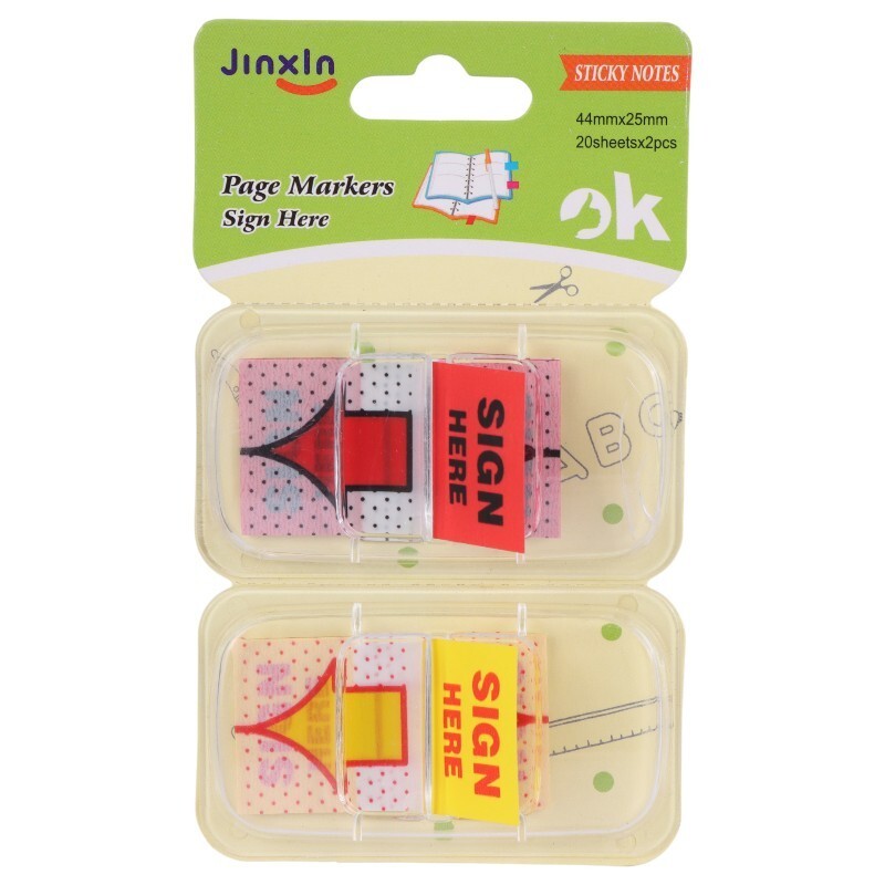 کاغذ یادداشت چسب دار طرح نشانگر امضا Jinxln P60 4.4*2.5cm بسته 2 عددی