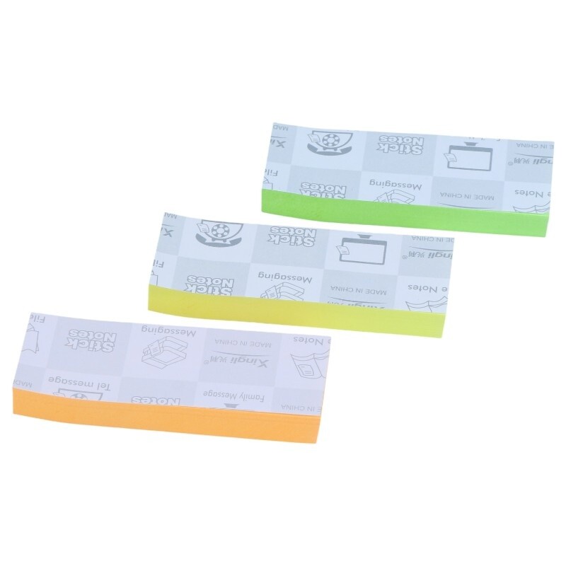 کاغذ یادداشت چسب دار طرح 3 تکه رنگی Xing Li S1-3 7.6*7.6cm بسته 100 برگی