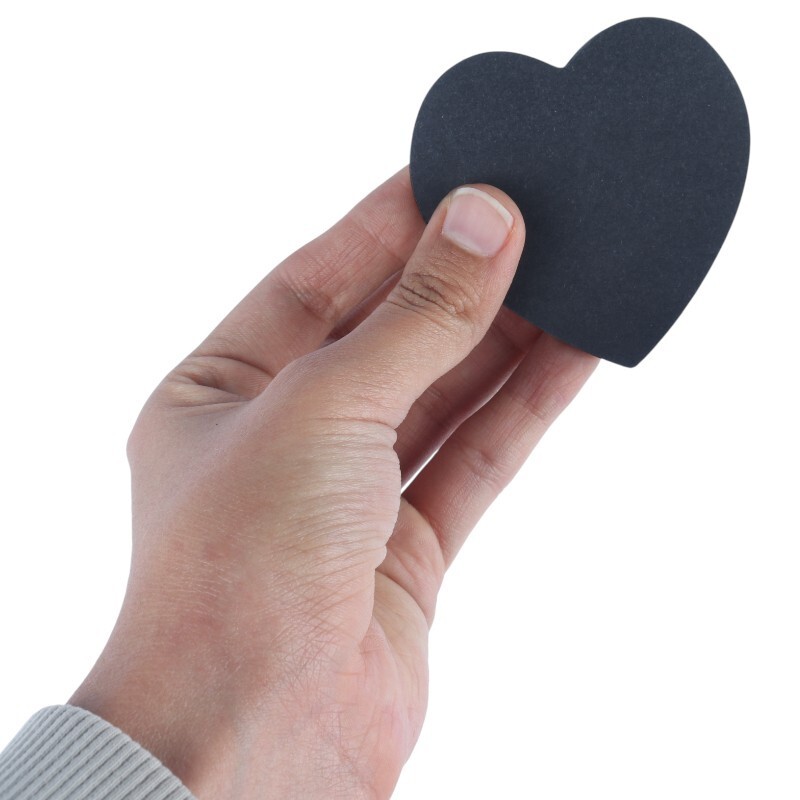 کاغذ یادداشت چسب دار 100 برگ طرح قلب مشکی سایز 7*7 سانتی متر