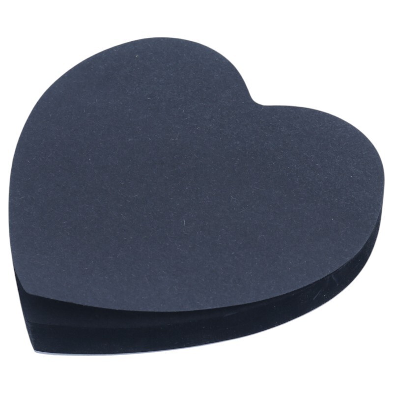 کاغذ یادداشت چسب دار 100 برگ طرح قلب مشکی سایز 7*7 سانتی متر