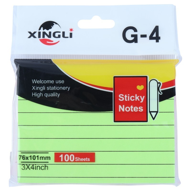 کاغذ یادداشت چسب دار رنگی Xing Li G-4 7.6*10.1cm بسته 100 برگی