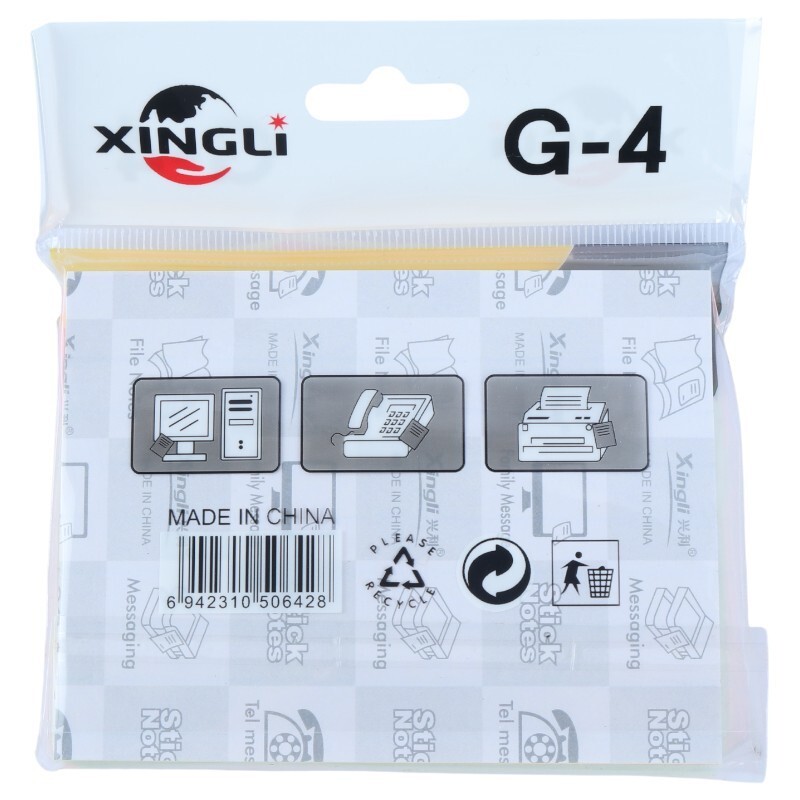 کاغذ یادداشت چسب دار رنگی Xing Li G-4 7.6*10.1cm بسته 100 برگی