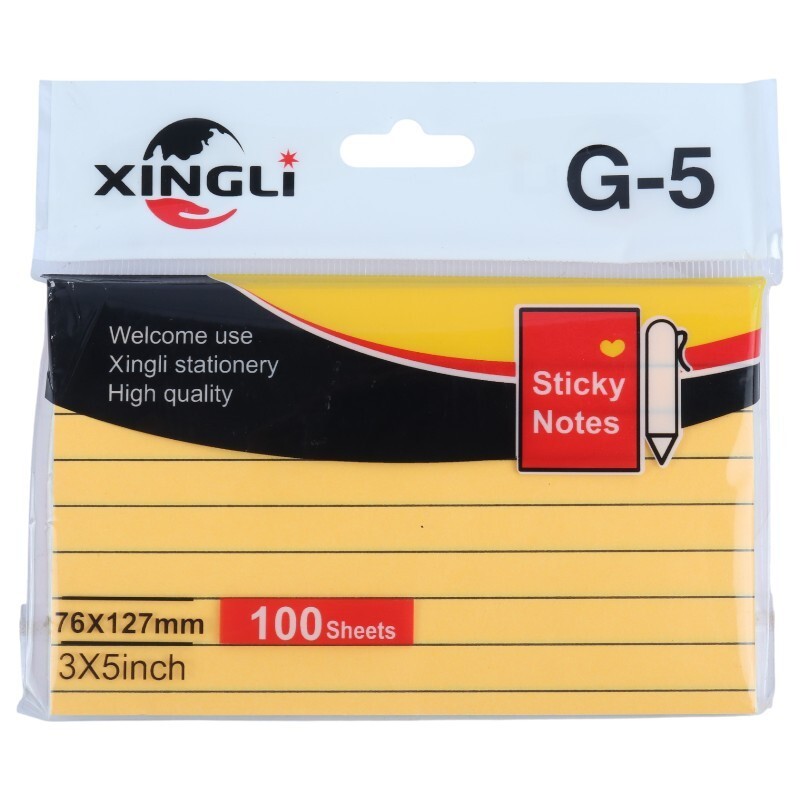 کاغذ یادداشت چسب دار رنگی Xing Li G-5 7.6*12.7cm بسته 100 برگی