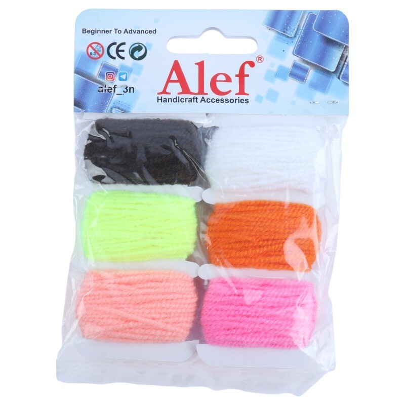 نخ کاموا 6 رنگ Alef طول 4 متر