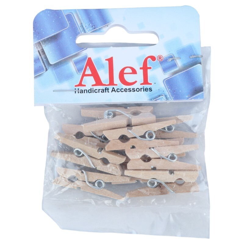 گیره چوبی ساده کوچک Alef بسته 10 عددی
