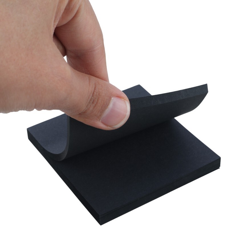 کاغذ یادداشت چسب دار 80 برگ طرح سیاه برگ سایز 7.5*7.5 سانتی متر