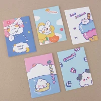 دفترچه یادداشت 16 برگ GSHS-3771 طرح فانتزی بغل بازشو بسته 50 عددی