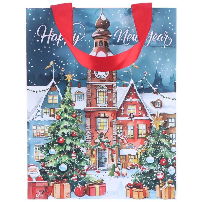 ساک دستی مقوایی طرح کریسمس 2025071