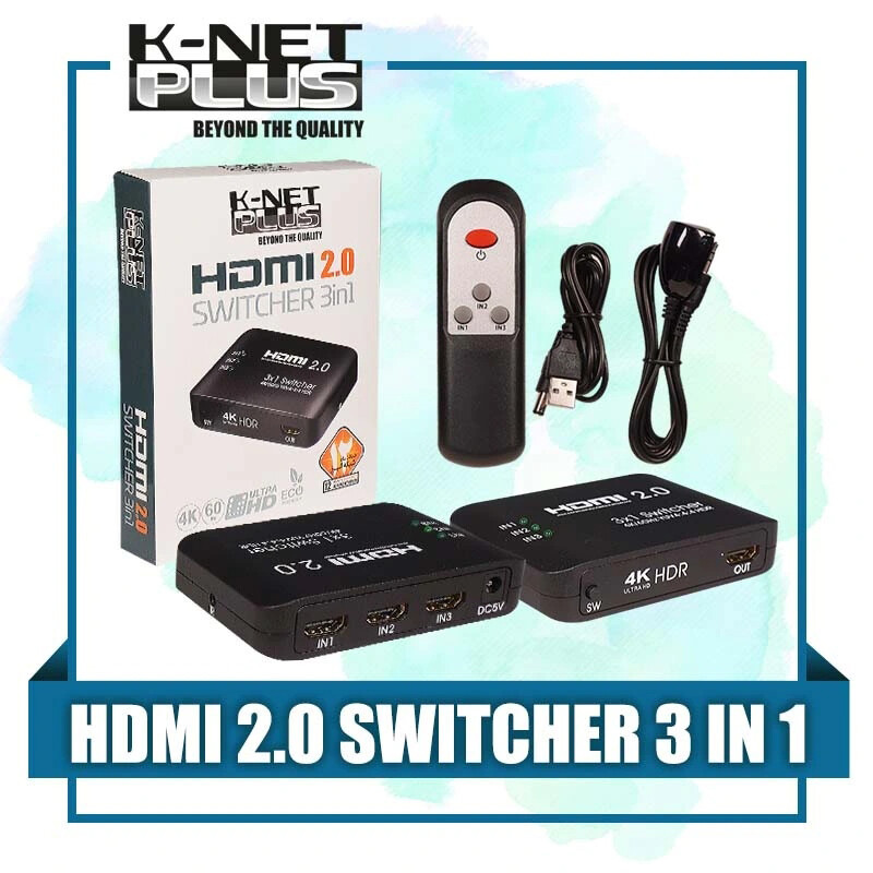 سوییچ 3 پورت HDMI کی نت پلاس KP-S723 + ریموت کنترل