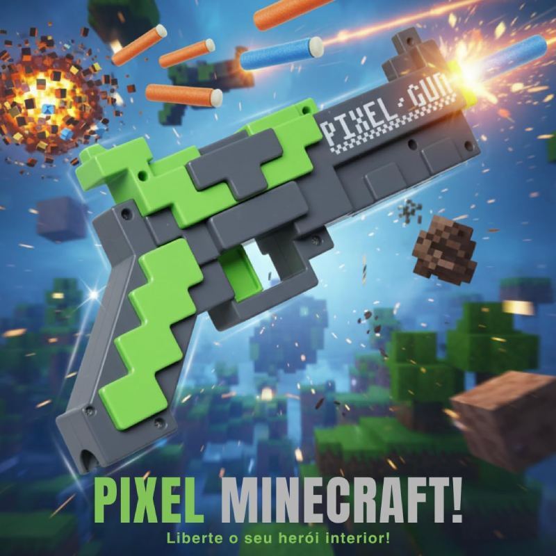 تفنگ ماینکرفت اسباب بازی پیکسل گان کد 828-1