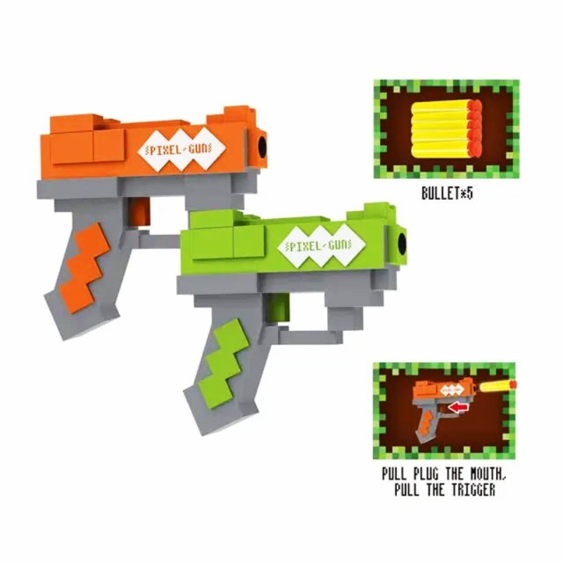 تفنگ کلت ماینکرفت اسباب بازی پیکسل گان کد 828-2