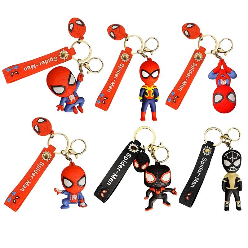 جاکلیدی سیلیکونی طرح Spider-Man بسته 6 عددی