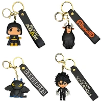 جاکلیدی سیلیکونی طرح Black Cute Anime بسته 4 عددی