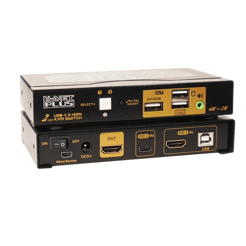 سوییچ KVM اتوماتیک دو پورت کی نت پلاس KP-CH622