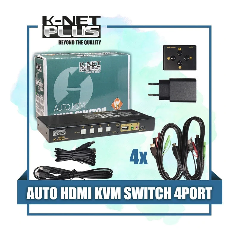 سوییچ KVM اتوماتیک چهار پورت کی نت پلاس KP-H624