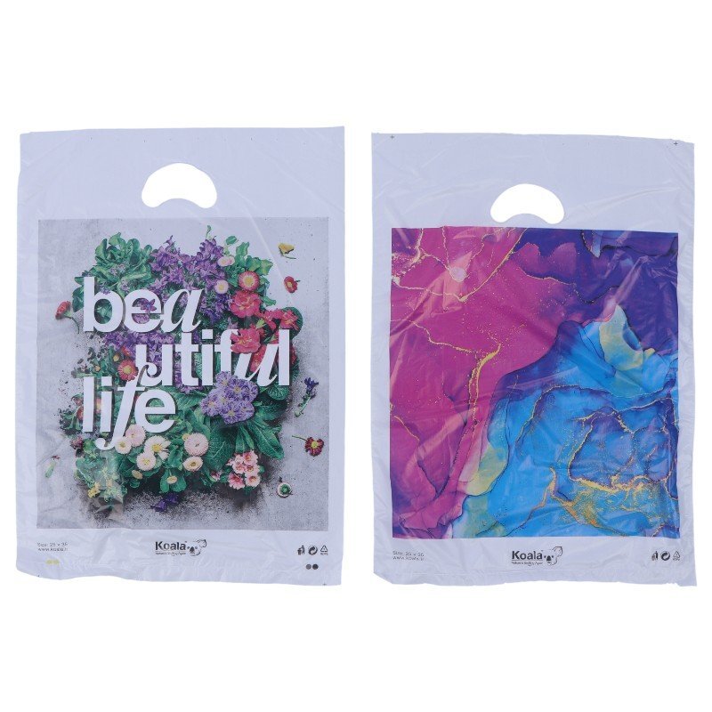 نایلون دسته موزی کوالا طرح فانتزی سایز 35*25 سانتی متر بسته 100 عددی