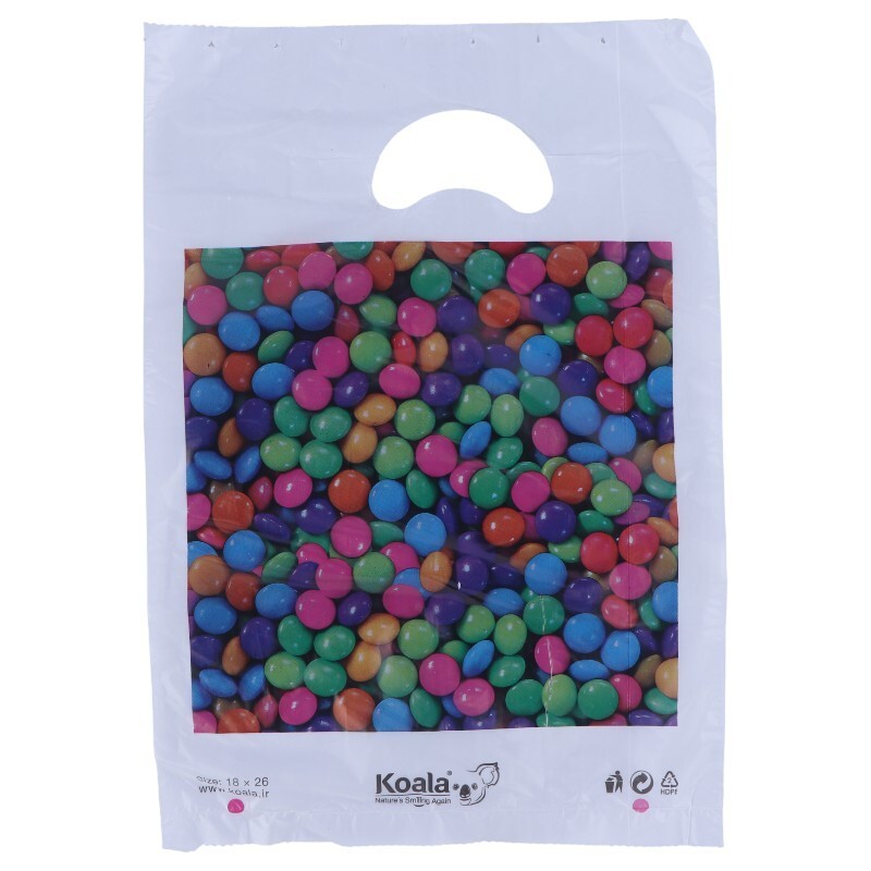 نایلون دسته موزی کوالا طرح فانتزی سایز 26*18 سانتی متر بسته 100 عددی