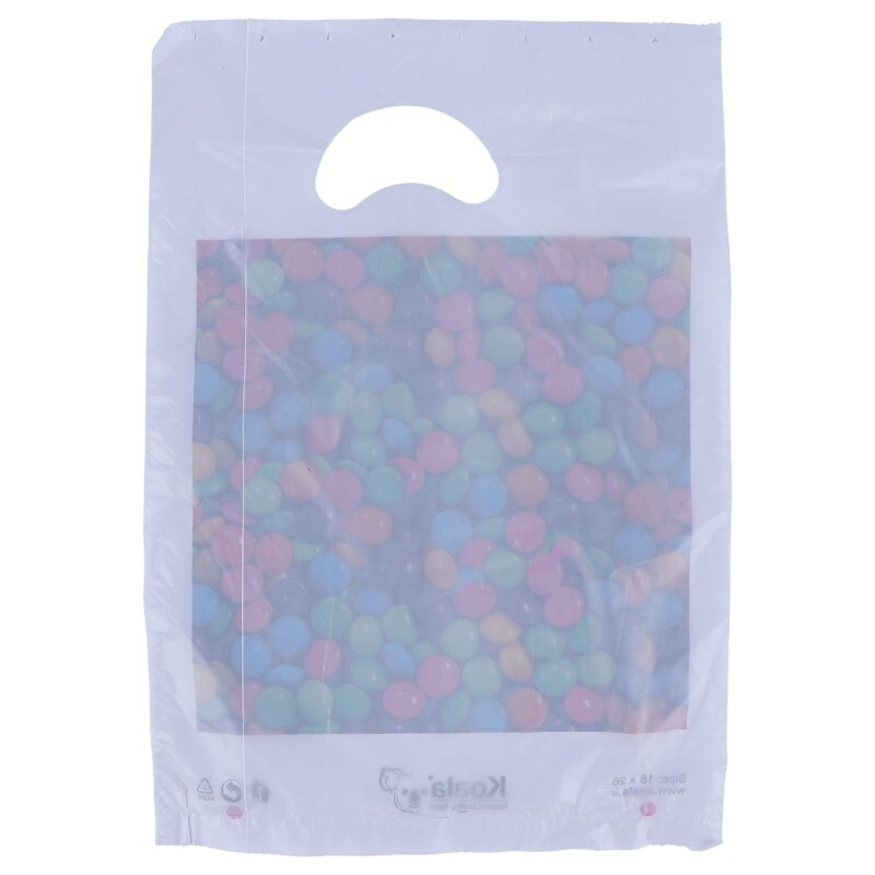 نایلون دسته موزی کوالا طرح فانتزی سایز 26*18 سانتی متر بسته 100 عددی