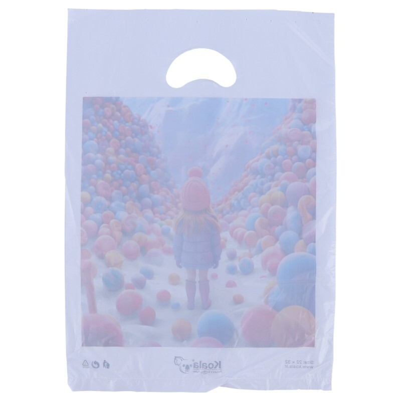 نایلون دسته موزی کوالا طرح فانتزی سایز 32*22 سانتی متر بسته 100 عددی