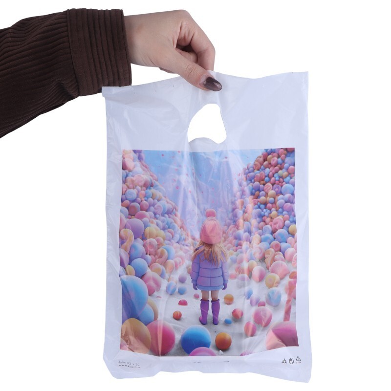 نایلون دسته موزی کوالا طرح فانتزی سایز 32*22 سانتی متر بسته 100 عددی