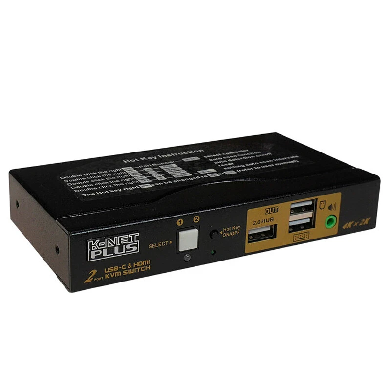 سوییچ KVM اتوماتیک دو پورت کی نت پلاس KP-CH622