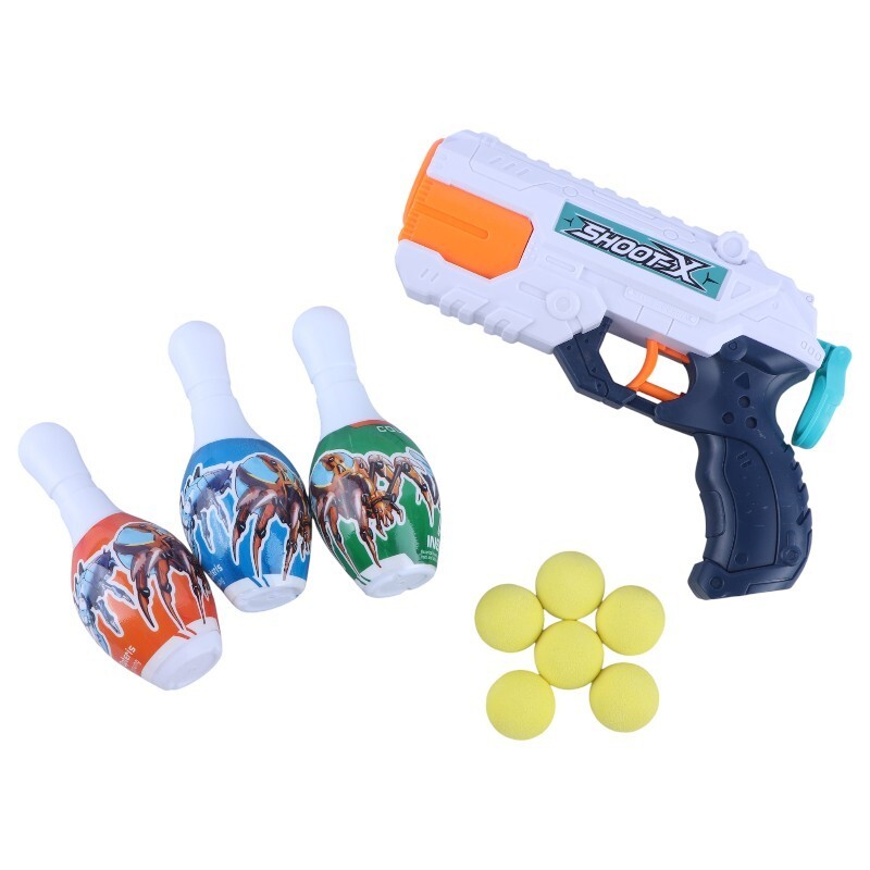 تفنگ دو کاره آبپاش و توپ پرتاب کن همراه بولینگ جیای هونگ کی 648 کد 101654