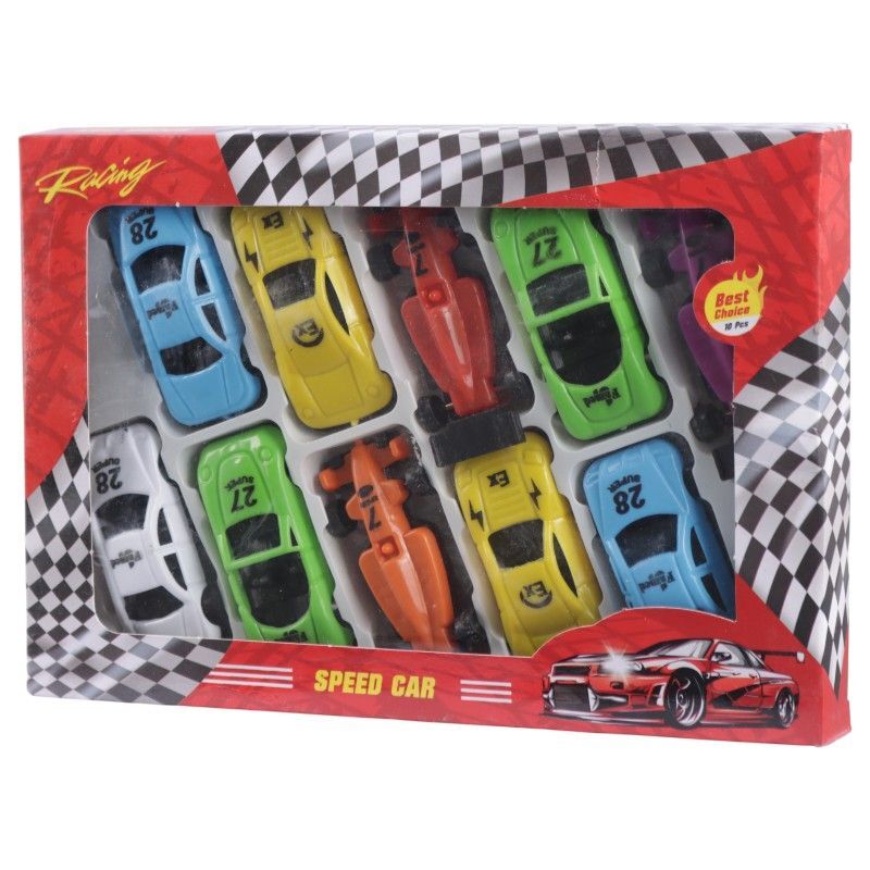 ماشین اسباب بازی مسابقه ای کد 201616 بسته 10 عددی