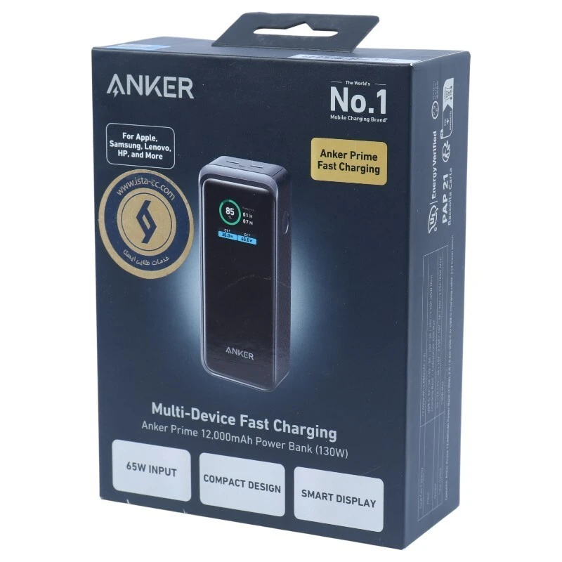 پاور بانک فست شارژ انکر Prime A1335 PD 65W ظرفیت 12000 میلی آمپر ساعت