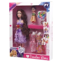 عروسک باربی با کودک و لباس پاشا تویز 9008 کد 201079