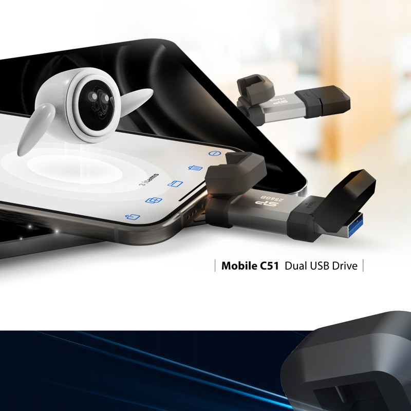 فلش 256 گیگ سیلیکون پاور Silicon Power Mobile C51 OTG Type-C USB3.2