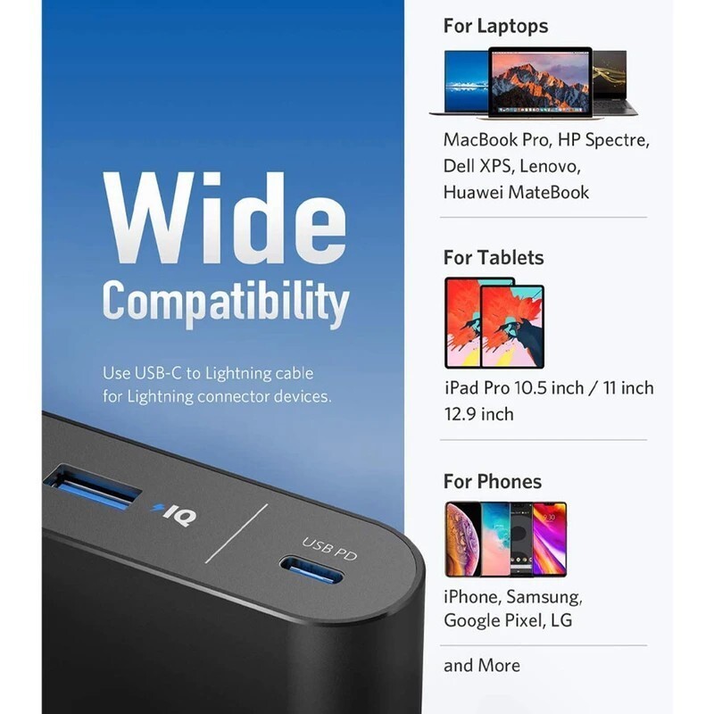 شارژر دیواری و پاور بانک فست شارژ انکر PowerCore+ B1376 PD 45W ظرفیت 26800 میلی آمپر ساعت