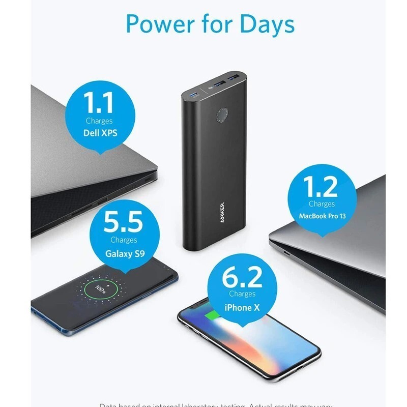 شارژر دیواری و پاور بانک فست شارژ انکر PowerCore+ B1376 PD 45W ظرفیت 26800 میلی آمپر ساعت