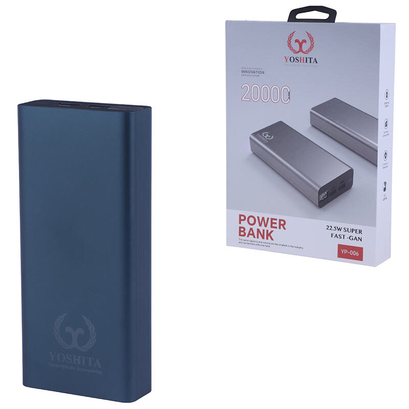 پاور بانک فست شارژ یوشیتا YP-006 PD 22.5W ظرفیت 20000 میلی آمپر ساعت