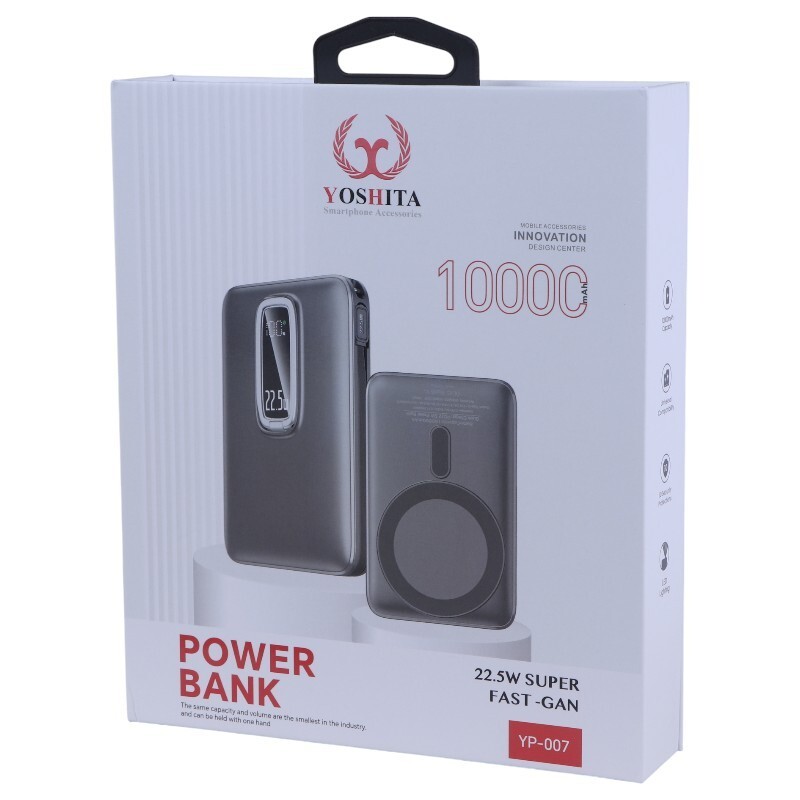 پاور بانک فست شارژ یوشیتا YP-007 PD QC 22.5W ظرفیت 10000 میلی آمپر ساعت