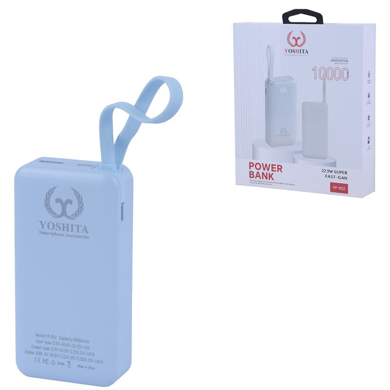 پاور بانک فست شارژ یوشیتا YP-002 PD 22.5W ظرفیت 10000 میلی آمپر ساعت