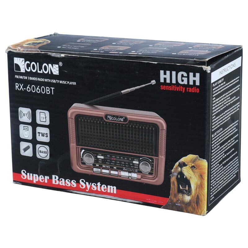 رادیو اسپیکر بلوتوثی خورشیدی گولون RX-BT7071S