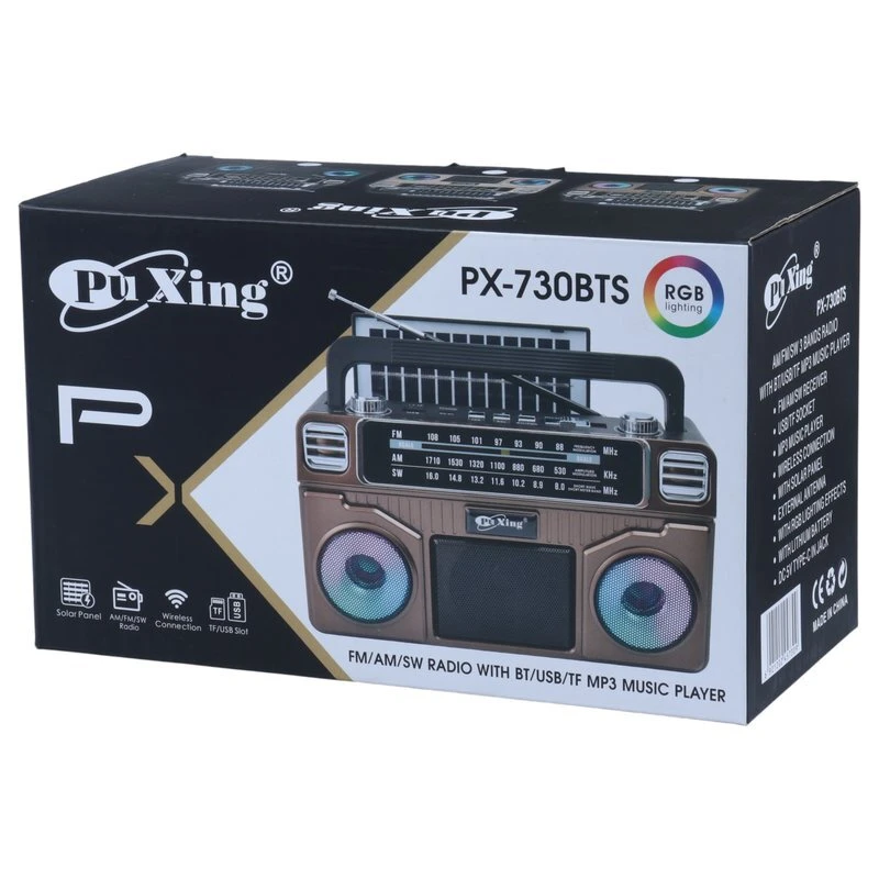 رادیو اسپیکر بلوتوثی خورشیدی پوکسینگ PX-730BTS