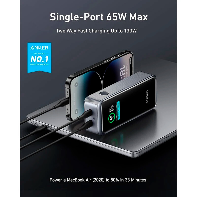 پاور بانک فست شارژ انکر Prime A1335 PD 65W ظرفیت 12000 میلی آمپر ساعت