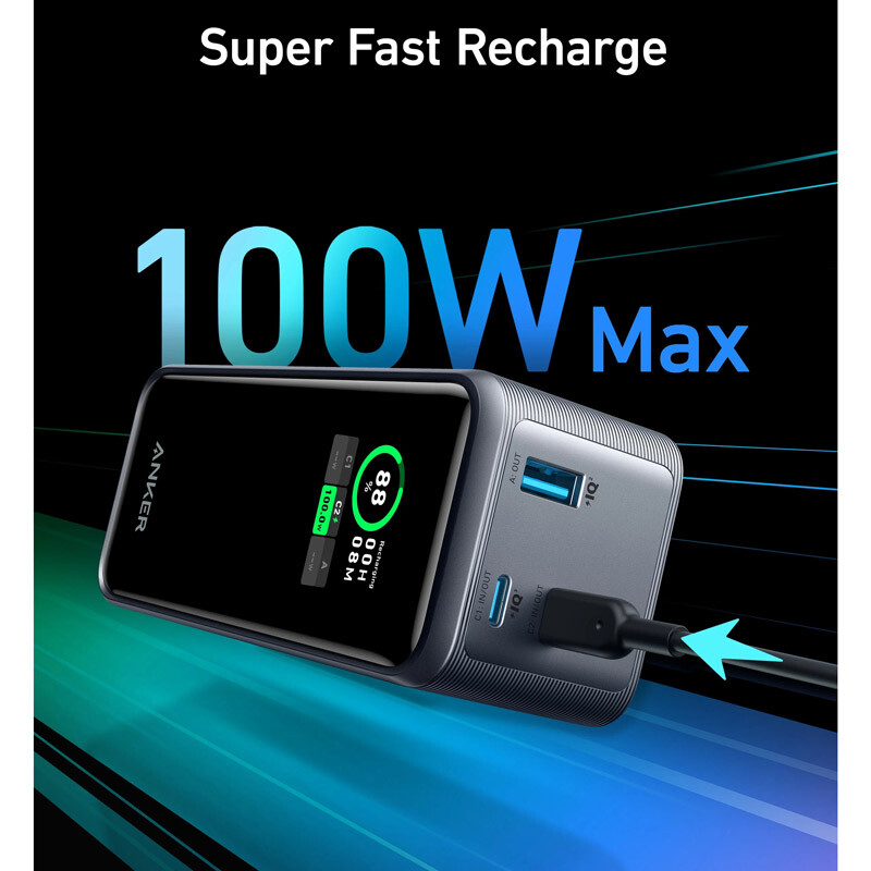 پاور بانک فست شارژ انکر Prime A1336 PD3.0 100W ظرفیت 20000 میلی آمپر ساعت