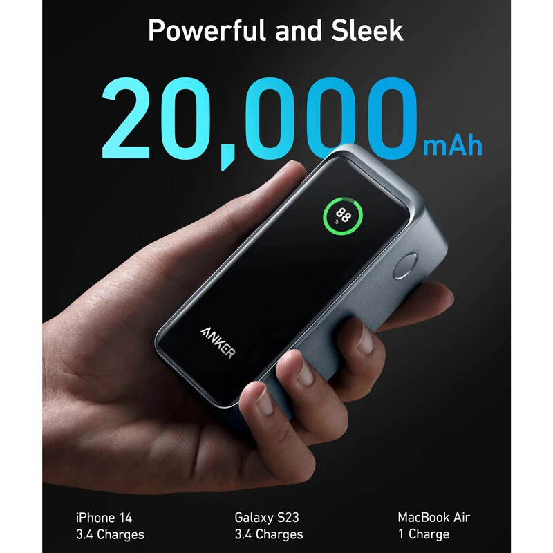 پاور بانک فست شارژ انکر Prime A1336 PD3.0 100W ظرفیت 20000 میلی آمپر ساعت