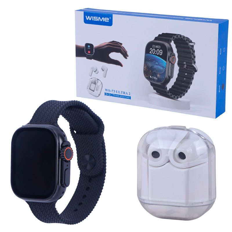 پکیج ساعت هوشمند و هندزفری بلوتوثی WISME WS-73 ULTRA 2