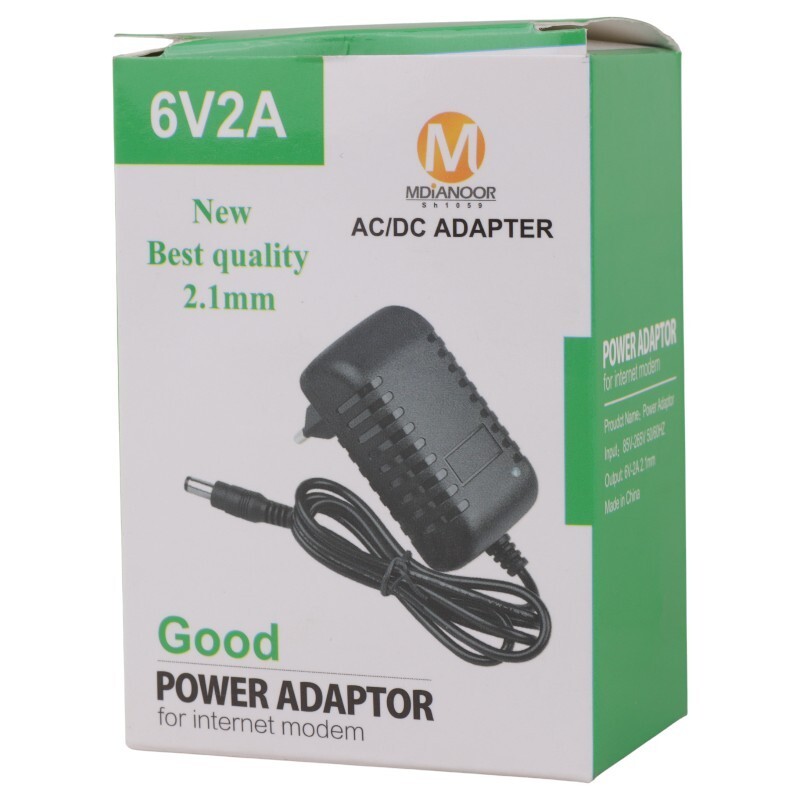 آداپتور برق Mdianoor JK-0620 6V 2A فیش درشت
