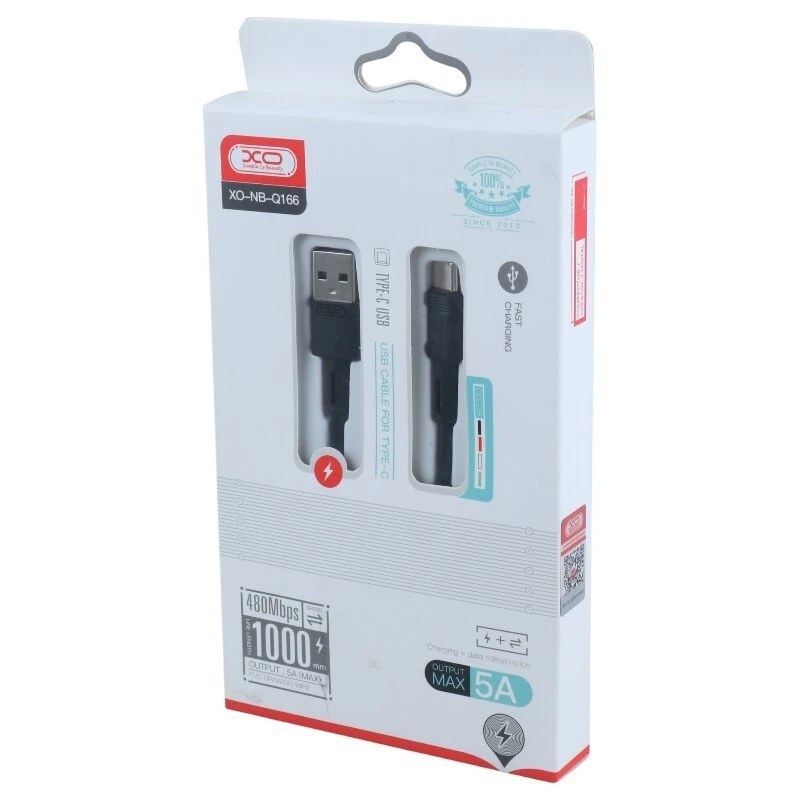 کابل تایپ سی فست شارژ 5 آمپر ایکس او XO-NB-Q166 طول 1 متر