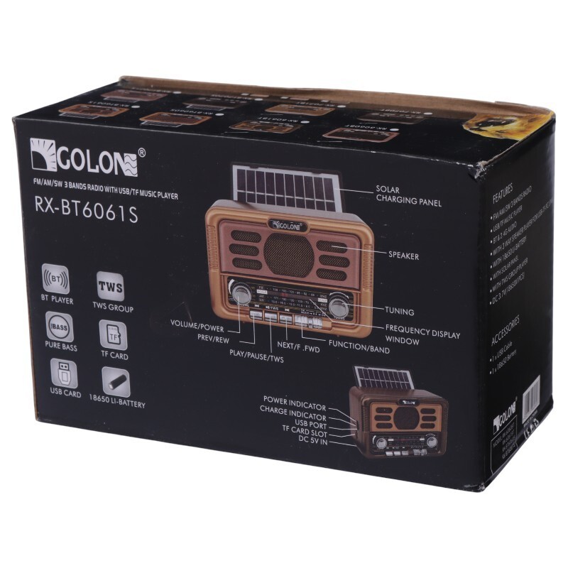 رادیو اسپیکر بلوتوثی گولون RX-BT6061s