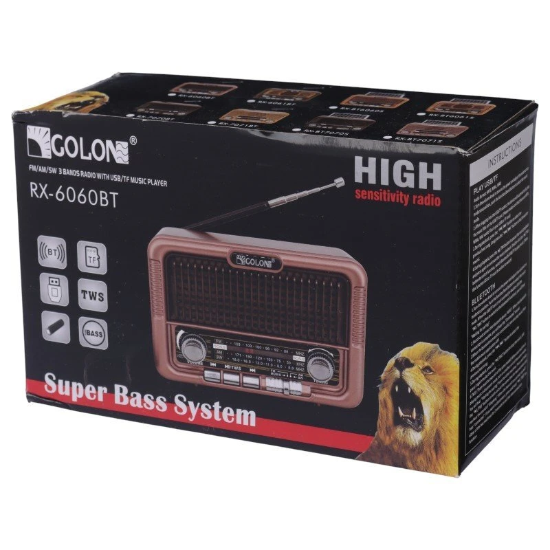 رادیو اسپیکر بلوتوثی گولون RX-6060BT